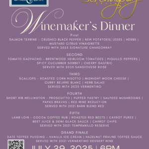 Zephyr Brentwood Winemakers Dinner Featuring Serendipity Cellars